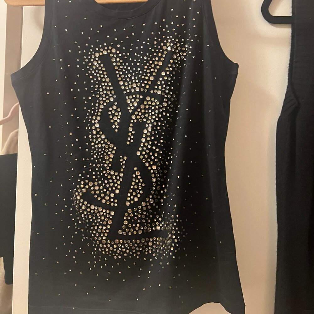 YSL Rive Gauche Black Crystal Tank XS